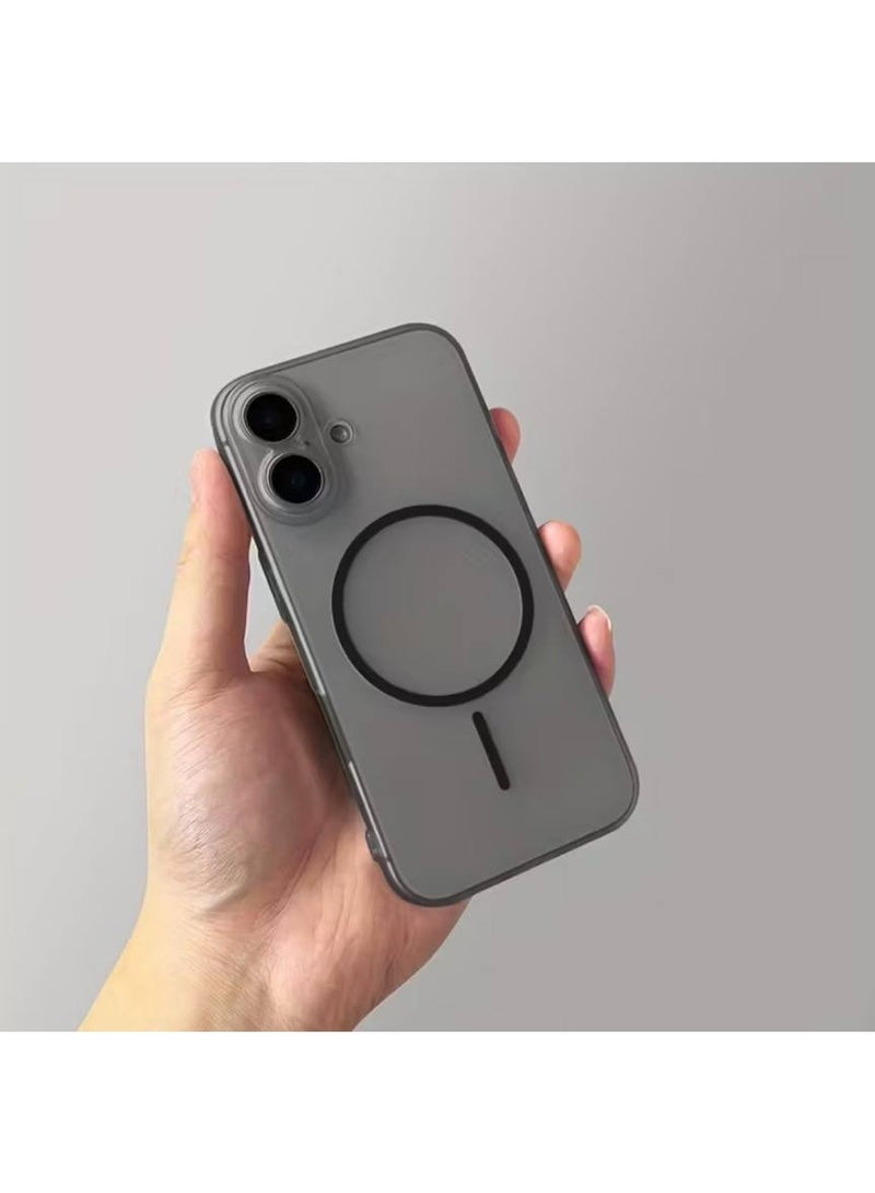 Magsafe Luxury Matte Case for iPhone 17, Slim Magnetic Shockproof Cover | Black